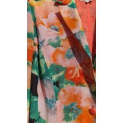 EDGAR VOS zalm/gekleurd bloemen blazer mt 46