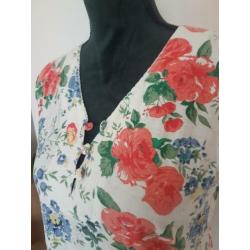 Vintage top shirt bloemen/ romantische top / S