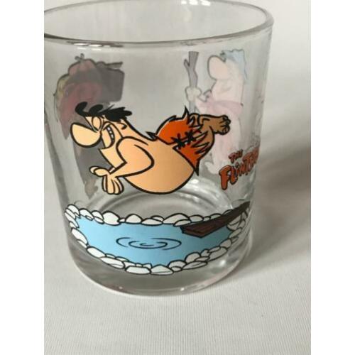 Retro Penotti drinkglas - The Flinstones 1997-Fred en Barney
