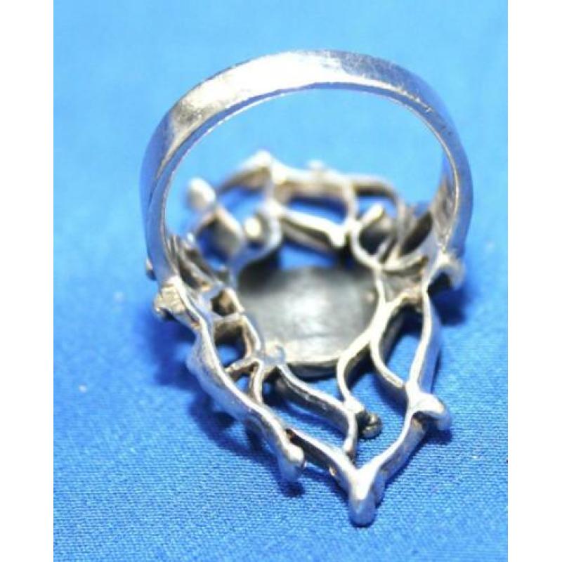 Schitterende Vintage Sterling Zilveren Yin & Yang Ring