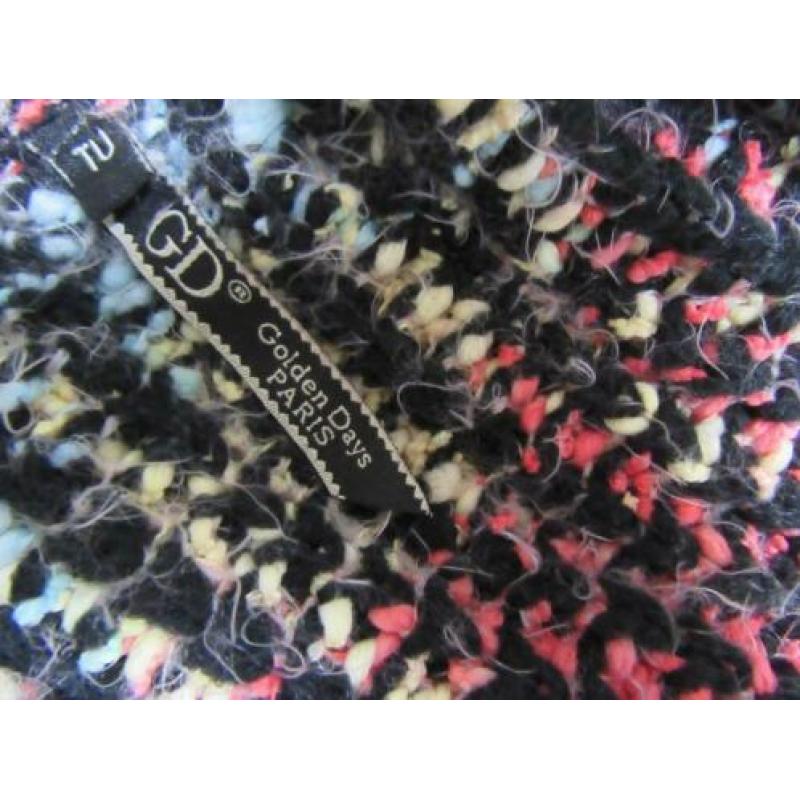 V12 apart vest 50% wol GOLDEN DAYS zwart roze M 38/40