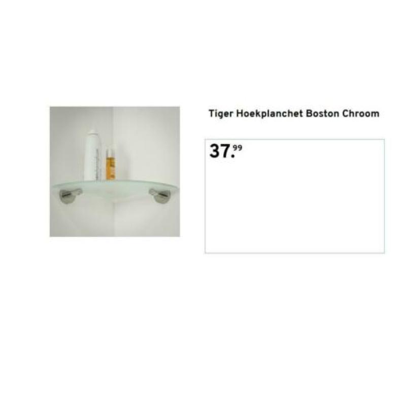 Tiger Hoekplanchet Boston Chroom 3 stuks