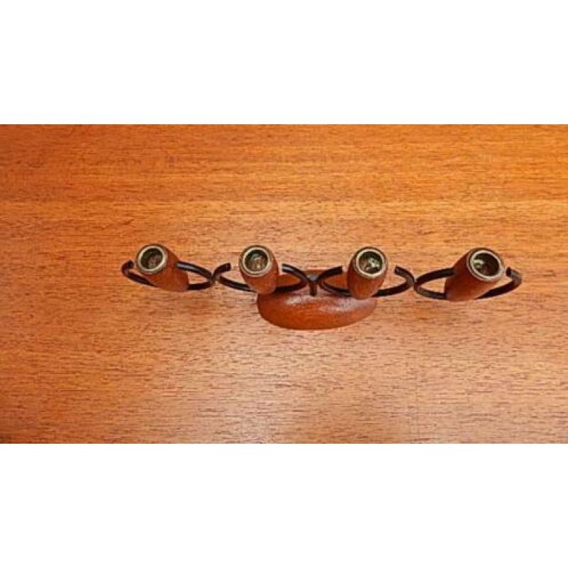 Retro Lüthje Kandelaar ( teak Vintage Deens Kaarsenstandaard