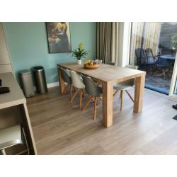 Eetkamer stoelen kunststof kuipmodel - 3x grijs & 3x wit