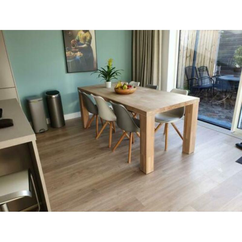Eetkamer stoelen kunststof kuipmodel - 3x grijs & 3x wit