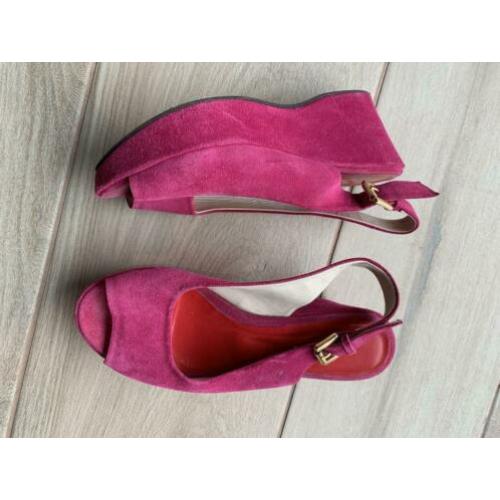 Roze sandaal met sleehak maat 38