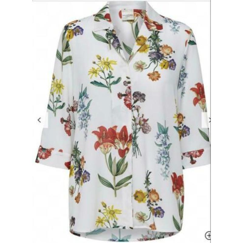 Selected femme blouse top floral print nude zomer
