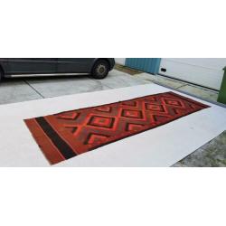 Vintage kelim kleed loper 425x128 cm vloerkleed tapijt kelim