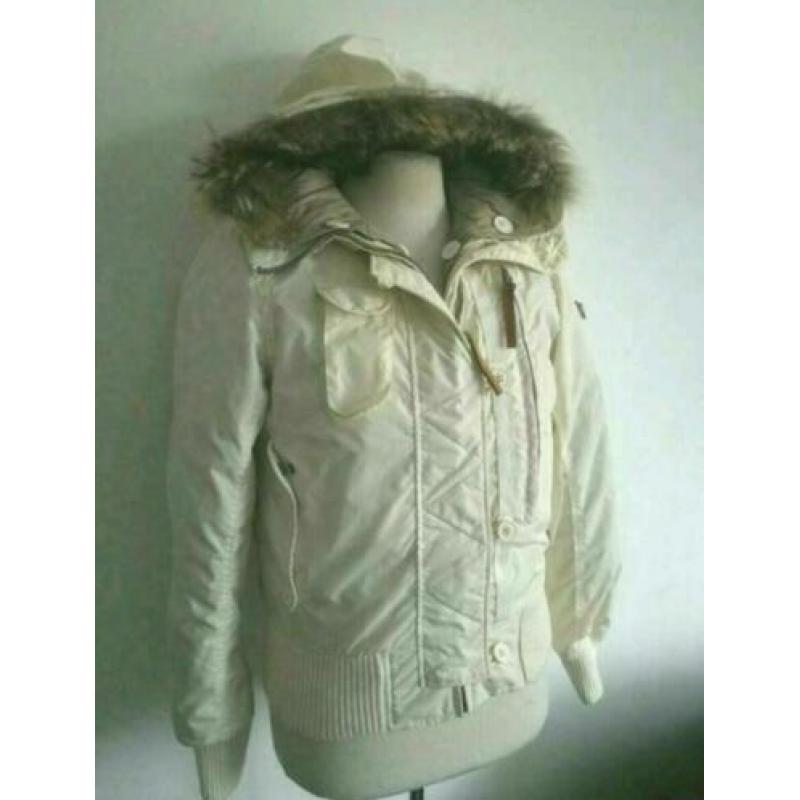 Moscow Dons Capuchon Bont winterjas M 38 Ecru