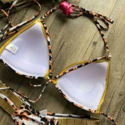 Luipaard gouden push up string bikini bandage 34 36 38 40
