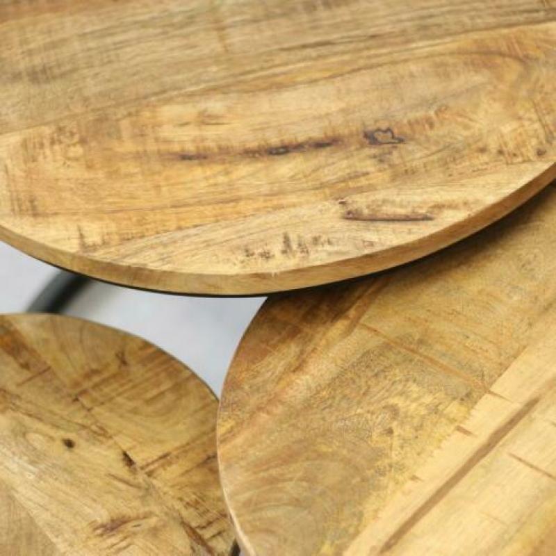 Mangohouten bijzettafels - Nieuw in doos te versturen