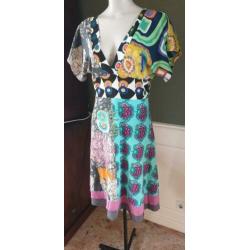 ZGAN prachtige kleuren DESIGUAL jurk mt M 38/40, jurkje