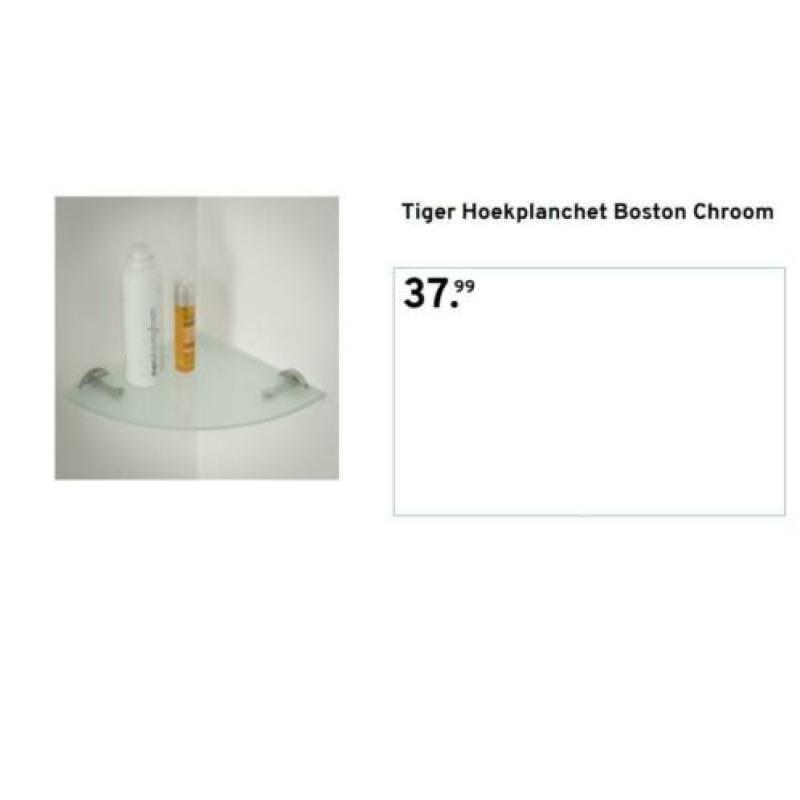 Tiger Hoekplanchet Boston Chroom 3 stuks