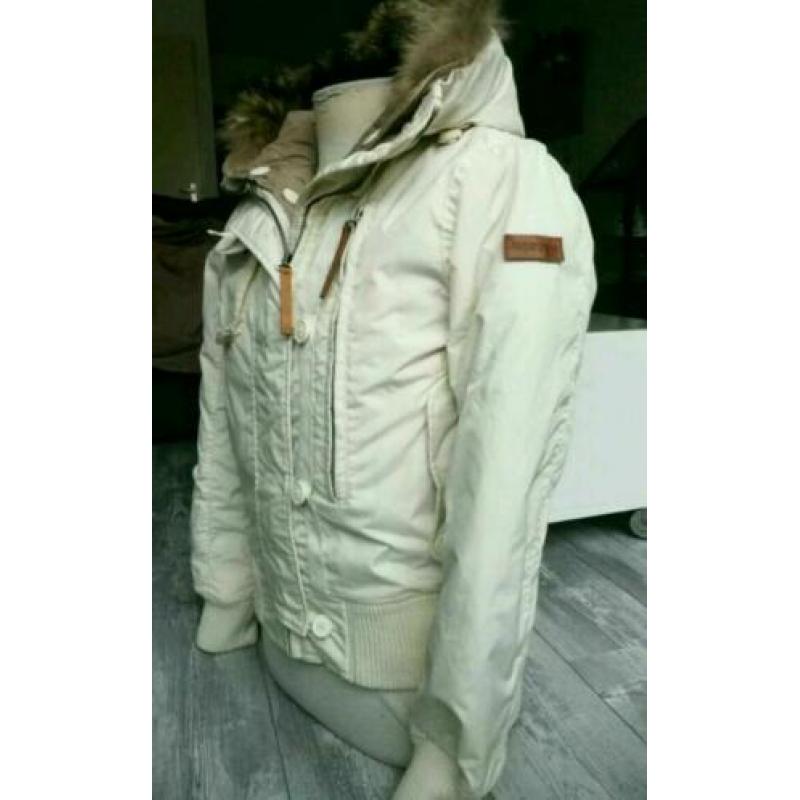 Moscow Dons Capuchon Bont winterjas M 38 Ecru