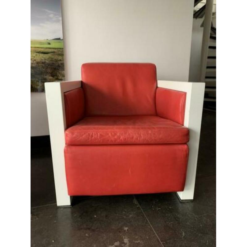Design Stoelen - 2 stuks - Rood Leer