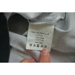 shirt wit met blauw gevlamd 44