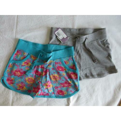 Korte broek 2x grijs en aqua maat 122