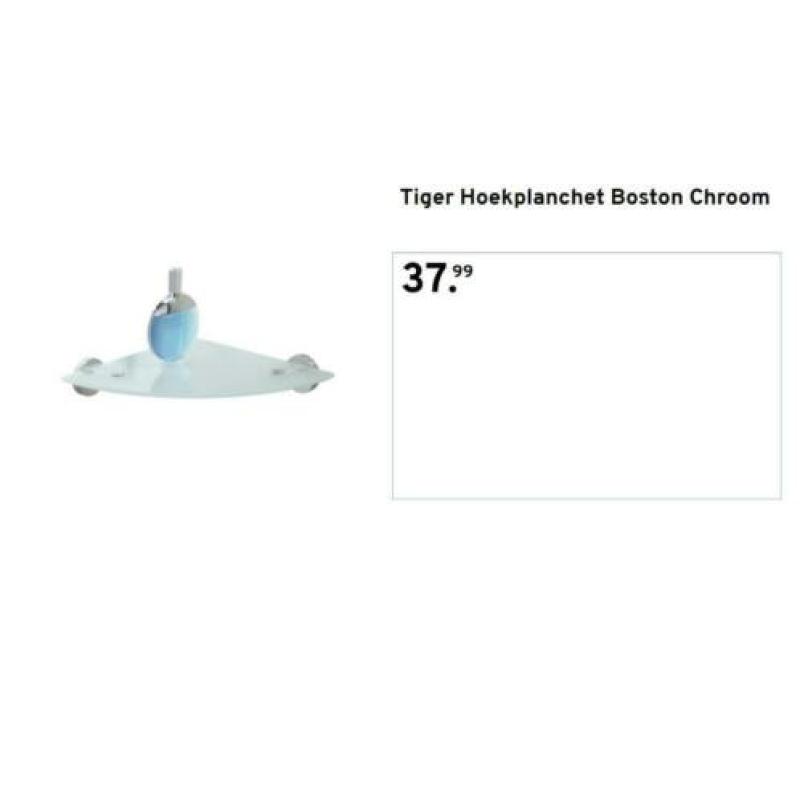 Tiger Hoekplanchet Boston Chroom 3 stuks