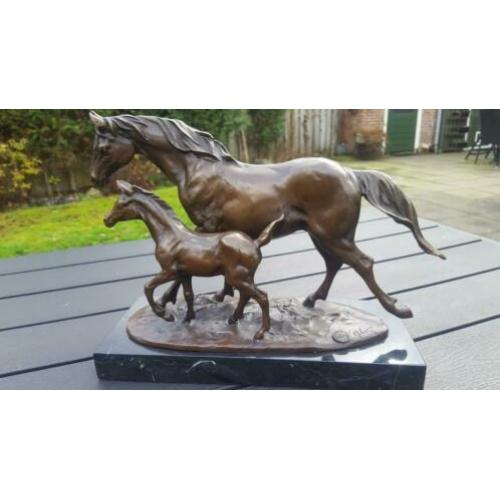 Beeld Paard brons Engels klassiek met ruiter