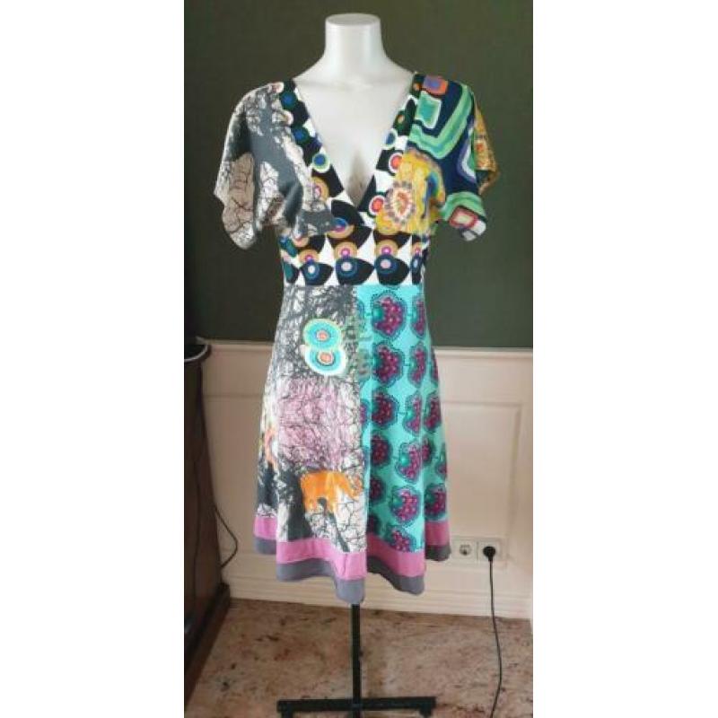 ZGAN prachtige kleuren DESIGUAL jurk mt M 38/40, jurkje