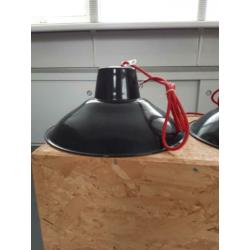 Set van 2 vintage emaille lampen