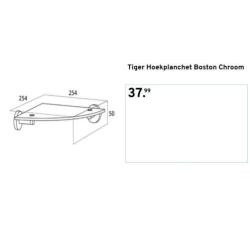 Tiger Hoekplanchet Boston Chroom 3 stuks