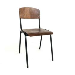 New vintage Iso wood barkrukken tabourets zwart frame 23