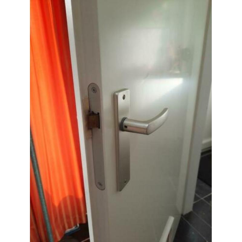 Opdekdeur met kattenluik afm 93 x 211.5 wit