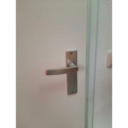 Opdekdeur met kattenluik afm 93 x 211.5 wit