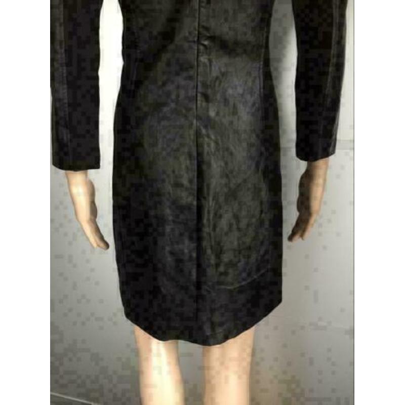 C1031 GIPSY MAAT 36/38=S/M zwart jurkje leder-look