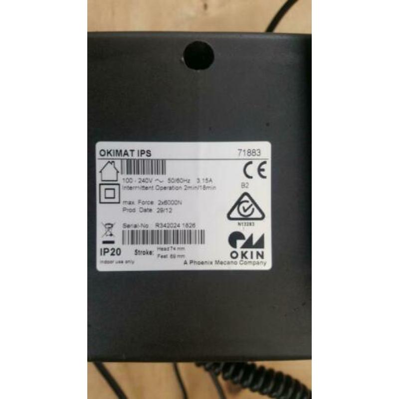Okin Okimat IPS bedmotor gebruikt met afstandsbediening