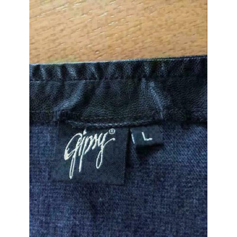C1031 GIPSY MAAT 36/38=S/M zwart jurkje leder-look