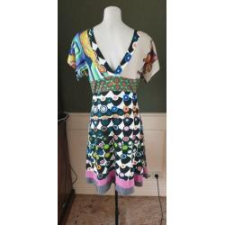 ZGAN prachtige kleuren DESIGUAL jurk mt M 38/40, jurkje
