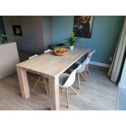 Eetkamer stoelen kunststof kuipmodel - 3x grijs & 3x wit
