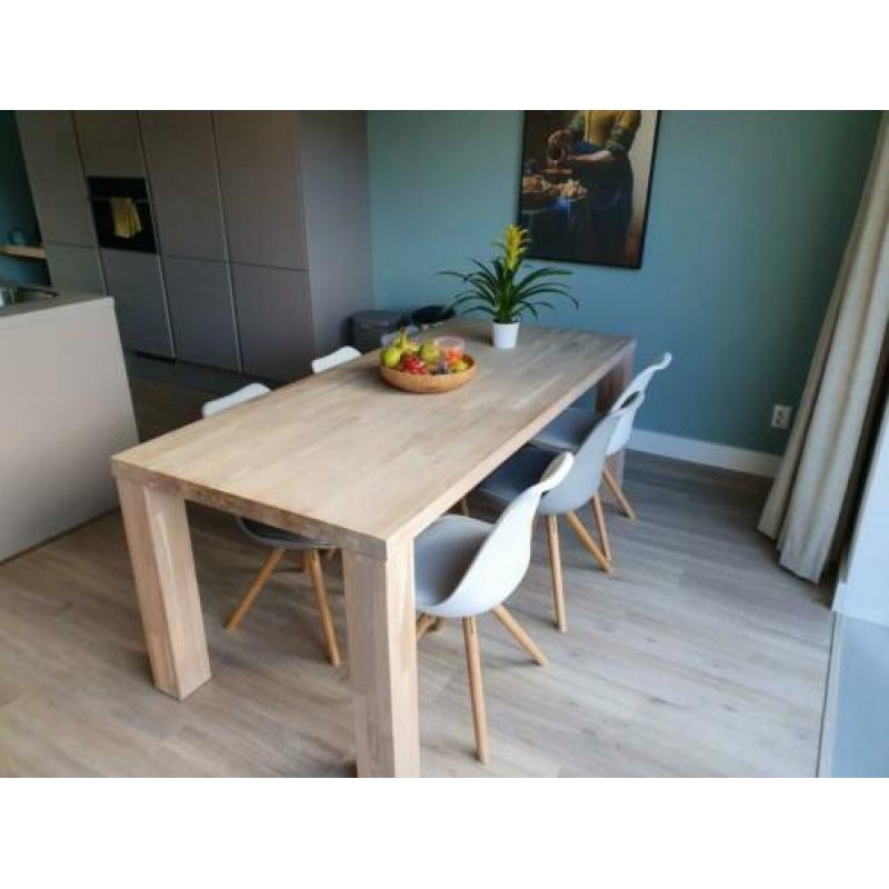 Eetkamer stoelen kunststof kuipmodel - 3x grijs & 3x wit