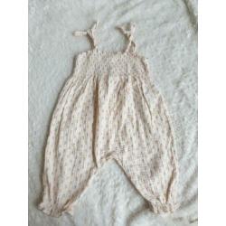 Salopette pakje zara h&m pastel roze met bloemetjes maat 80
