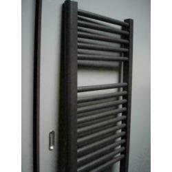 Design radiator 175 cm hoog x 40 cm breed in antraciet metal