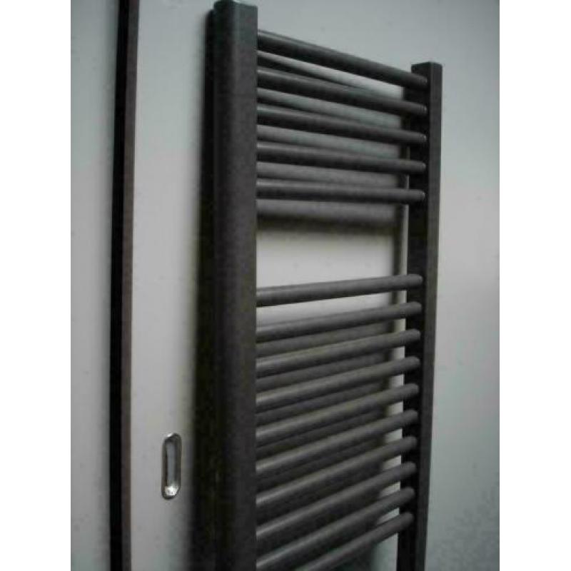 Design radiator 175 cm hoog x 40 cm breed in antraciet metal