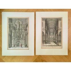 Westerkerk, antieke gravures van het interieur