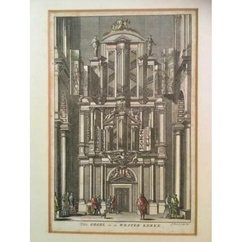 Westerkerk, antieke gravures van het interieur