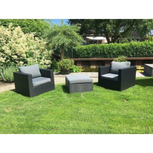 Loungeset - grijs - kunststof