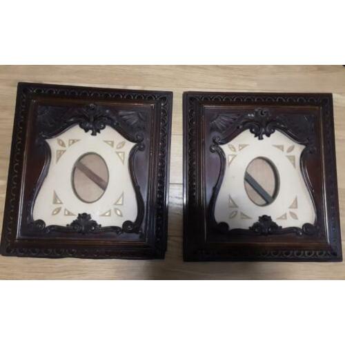Antieke houten fotolijsten 2 stuks