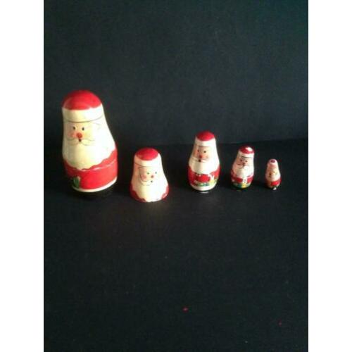 Matroesjka pop Kerstman Materiaal: Hout