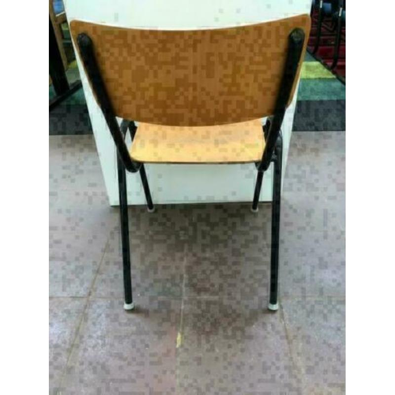 Kantinestoel,Schoolstoel hout, zwart frame KSB Breda OS129