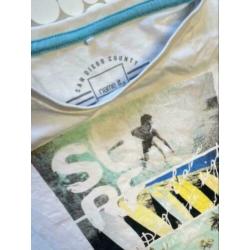 In nieuwstaat Tshirt wit surf name it mt. 122/128 (char)
