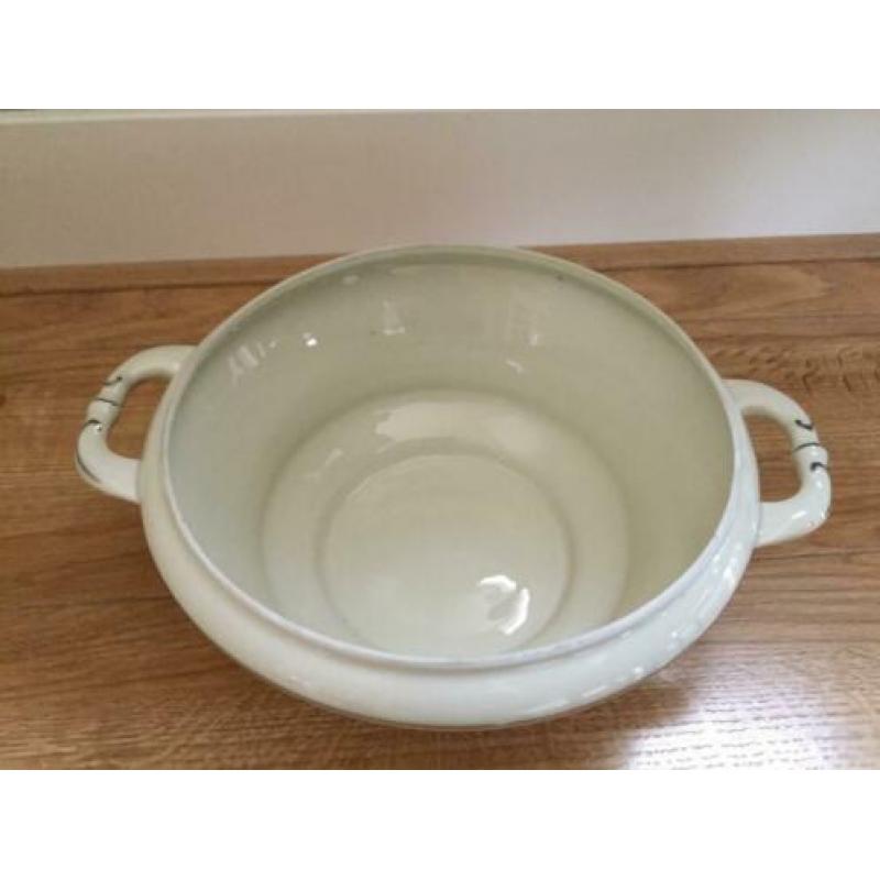 brocante antieke soepterrine 24 cm