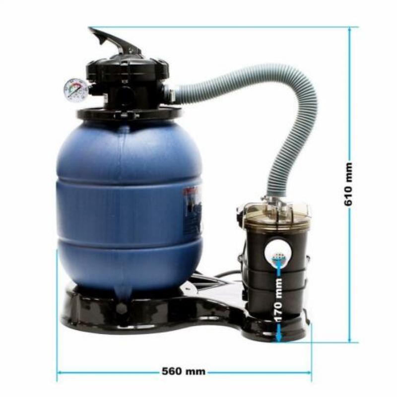 Zandfilterset | met 5-wegkraan en pomp | 6000 l/u