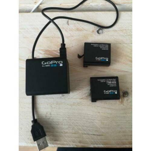 Originele go pro batterij x2 plus duo charger go pro hero 4