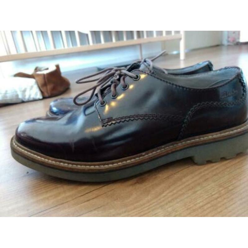 Clarks, leer, kastanje rood/bruin