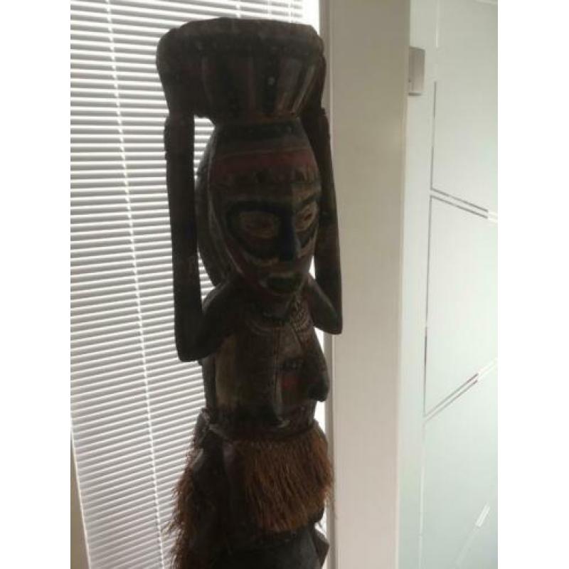 Houten Totempaal (Herkomst Nieuw Guinea) Uniek 175cm